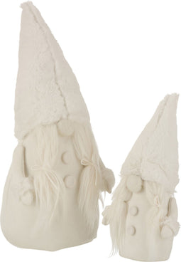 J-Line figuur Kerstman - textiel - beige - large