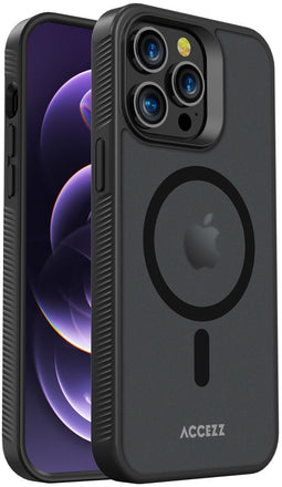 Accezz Rugged Frosted Backcover - MagSafe - Schokabsorberend - Zwart