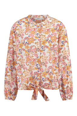 Gardeur gebloemde dames blouse roze | maat L