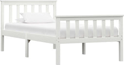 vidaXL - Bedframe - massief - grenenhout - wit - 100x200 - cm