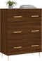 vidaXL - Dressoir - 69,5x34x90 - cm - bewerkt - hout - bruin - eikenkleur