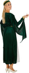 dressforfun - Vrouwenkostuum kasteelprinses M - lange jurk van fluweel en chiffon - groen/wit