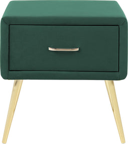 Nachtkastje met 1 lade FLAYAT Fluweel Smaragdgroen