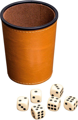 Philos Dobbelbeker Kunstleer (incl. 6 dobbelstenen).