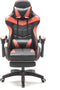 Gamestoel met voetsteun Cyclone tieners - bureaustoel - racing gaming stoel - rood zwart