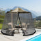 Merkloos - Verstelbaar muggennet - Insectenbescherming voor parasols 250-300 cm - Zwart/beige