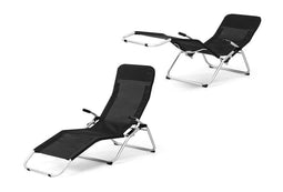 Hortensus Ligstoel - Set van 2 - Ergonomisch - Zwart (2 stuks)