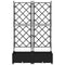 vidaXL - Tuinplanter - met - Trellis - 2 - stuks - Zwart - 80x40x125,5 - cm