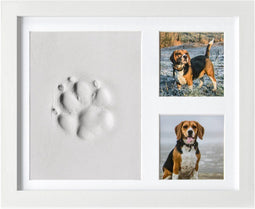 Frummel Fotolijst - Pootafdruk Hond - Gipsafdruk Huisdier - 22,5 x 27,5 cm - Wit