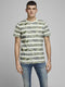 Jack & Jones JPRDUSTIN BLU - T-shirt korte mouw - Grijze strepen en bladeren print - Wit (2020)