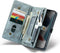 Caseme - vintage 2 in 1 portemonnee hoes - Geschikt voor iPhone 13 Pro - Blauw