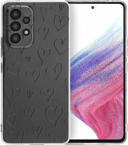 imoshion Hoesje Geschikt voor Samsung Galaxy A53 Hoesje Siliconen - imoshion Design hoesje - Meerkleurig / Hearts