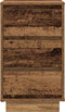 vidaXL - Nachtkastje - met - LED-verlichting - 38x34x65 - cm - oud - hout