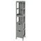 SoBuy FRG126-SG - Hoge Badkamerkast - 2 Lades - Grijs - 30x30x145cm