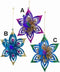 Plastic purple, blue, green & fucshia peacock with gold glitter sno...