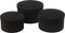 J-Line doos Rond Plat - fluweel/papier - zwart - 3 stuks