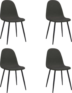 vidaXL - Eetkamerstoelen - 4 - st - 45x53,5x83 - cm - kunstleer - zwart