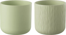 J-Line bloempot Gen - keramiek - pistache - XXL - 2 stuks - Ø 26.5 cm