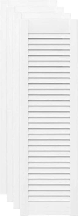 vidaXL - Kastdeuren - louvredesign - 4 - st - 99x29,5 - cm - wit