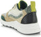PS Poelman Carocel - Dames Runner Sneakers - Imitatie Leren Suède - Groen Beige Multi - Maat 39