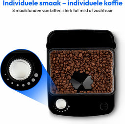 MEDION koffiezetapparaat met molen en thermoskan (1 liter, max. 8 kopjes, 8 maalinstellingen, max. 1000 watt, timer, LED-display, druppelstop, permanent filter, MD19911)