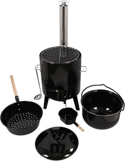 Outdoor stoofkachel set - Esschert Design - Vuurhaard - Staal - Zwart