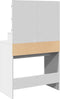 vidaXL - Kaptafel - met - LED - 80x41x134,5 - cm - wit