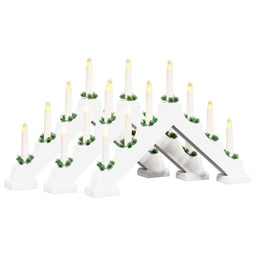 Kerst Kaars Brug 3 pcs Wit 39.5 x 5 x 29 cm Massief grenenhout