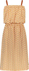 Moodstreet Meisjes Jurk - Spaghetti bandjes - Alloverprint smileys - Maat 122/128