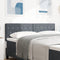 vidaXL - Hoofdbord - met - Kristallen - Knopen, - Donkergrijs, - 140 - cm - Fluweel