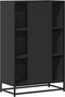 vidaXL - Hoge - kast - 68x35x106,5 - cm - bewerkt - hout - en - metaal - zwart