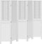 vidaXL - Kamerscherm - met - 5 - panelen - massief - paulowniahout - wit