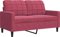 vidaXL - Tweezitsbank - 120 - cm - fluweel - wijnrood