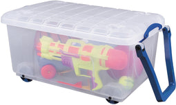 Really Useful Box opbergkoffer op wieltjes 64 l, transparant 4 stuks