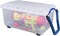 Really Useful Box opbergkoffer op wieltjes 64 l, transparant 4 stuks