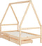 vidaXL - Kinderbedframe - met - lades - 80x160 - cm - massief - grenenhout