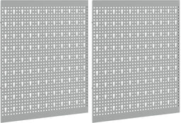 vidaXL - Pegboards - 2 - Pack - met - 8 - Accessoires, - Grijs, - 50x60 - cm, - Staal