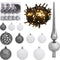 vidaXL - Kunstkerstboom - met - scharnieren - 300 - LED's - en - kerstballen - 210 - cm