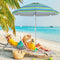 Coast Strandparasol - Kantelbaar - 178 x 178 x 206 cm - Blauw/Groen