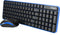 Qware Office - Toetsenbord - Muis - Draadloos - 2.4ghz - USB - Desktopset - Combo - Waterford - Blauw - Qwerty