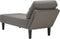 vidaXL - Chaise - longue - met - kussen - corduroy - stof - lichtgrijs