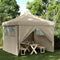 vidaXL - Partytent - inklapbaar - pop-up - met - 4 - zijwanden - taupe