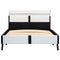 Bedframe met LED kunstleer wit en zwart 90x200 cm