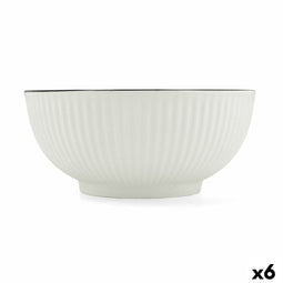 Quid Gastro - Aperitiefschaaltje - Keramisch Stapelbaar Ø 20,5 cm - Zwart Wit (6 stuks)