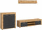 Furnilux Jam - Woonkamercombinatie - Grijs melamine Wotan eiken - 35x255x159cm