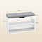 Woltu Schoenenbank - 80x51x30cm - 2 niveaus - Zitkussen - Wit/Lichtgrijs