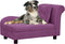 vidaXL - Hondenbank - met - kussen - 83x44x44 - cm - pluche - bordeauxrood