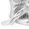 vidaXL - Sculptuur - Zilver - 91,5x32x33 - cm - Aluminium - Denkende - Man