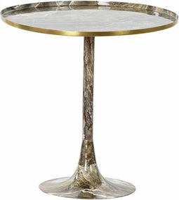 Bijzettafel DKD Home Decor Bruin Aluminium Marmer (51 x 51 x 51 cm)