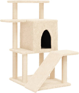 vidaXL - Kattenmeubel - met - sisal - krabpalen - 97 - cm - crèmekleurig